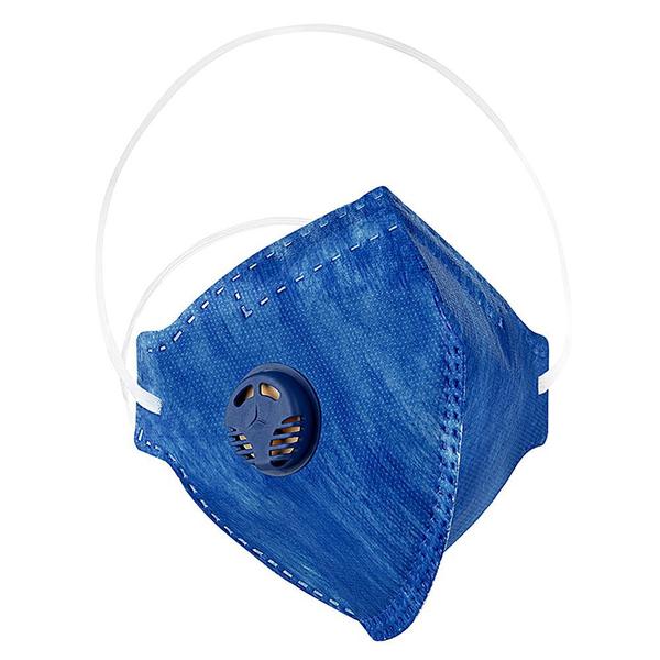 Imagem de 5 Máscaras Descartáveis com Respirador Delta Plus PFF2 Azul com Clip Nasal
