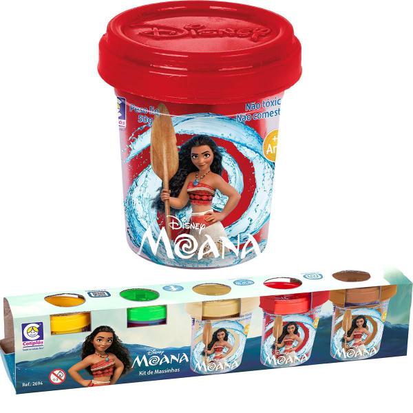 Imagem de 5 Massinhas Modelar Atóxicas Moana Colorida Criança Brincar