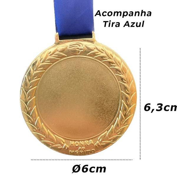 Imagem de 5 Medalhas Personalizáveis Centro Liso Metal Ø6cm Honra Mért