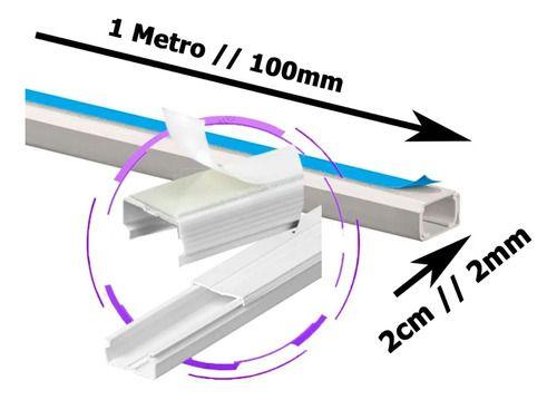 Imagem de 5 Metros Canaleta De Fio 20x10mm Cabo Escond Proteg Organiz