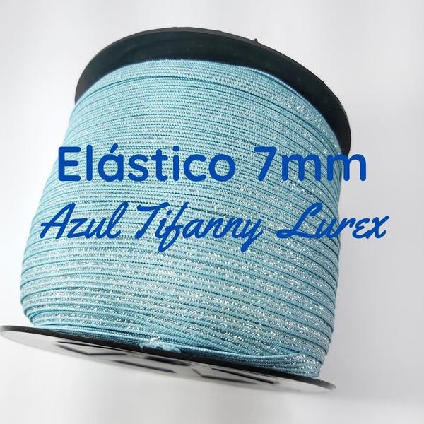 Imagem de 5 metros Elástico Lurex 7mm Azul Tifanny 3787 005 encadernação