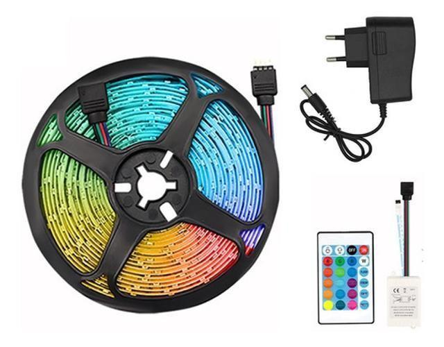 Imagem de 5 Metros Fita Led 3528 Rgb Rolo 300 Led Ip65 Controle Fonte