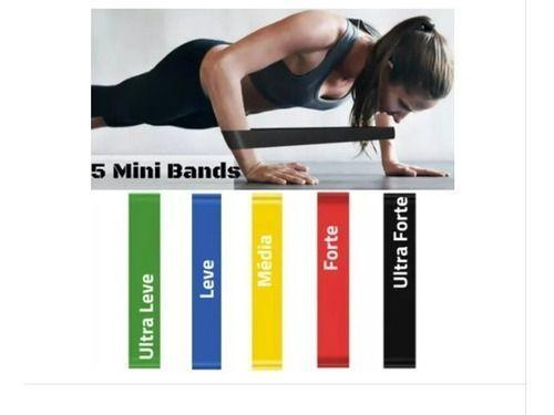 Imagem de 5 Mini Band Elastico Academia Fit Treino Funcional Exercício