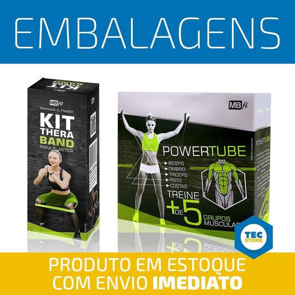 Imagem de 5 Mini Band + Elastico para Exercicios Fit Academia Pilates Saude