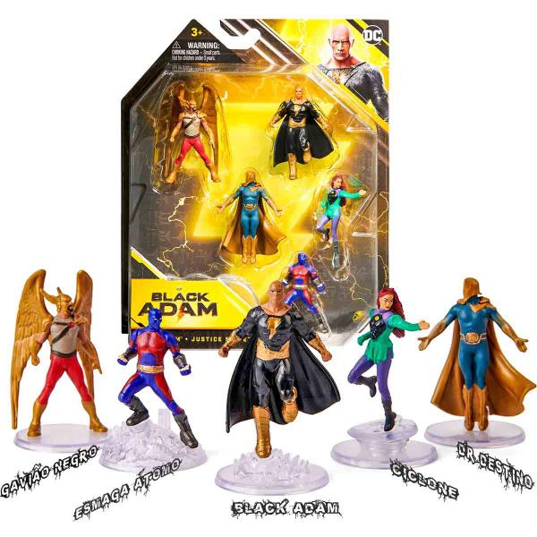 Imagem de 5 Mini Bonecos Figuras Black Adam - Adão Negro DC Comics - Sunny 3084