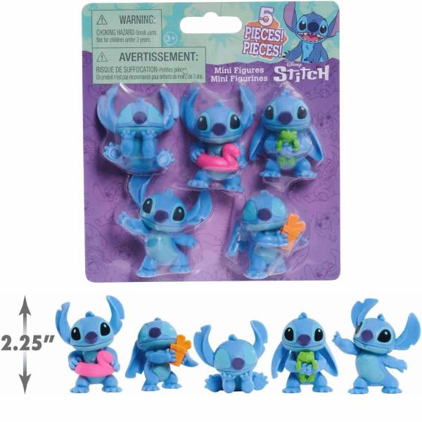 Imagem de 5 Mini Figuras Stitch Cartela 5cm Disney Stitch Sunny 3989