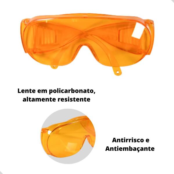 5 óculos Proteção Escuridão Total Luz Azul Lente Laranja - Universal Automotive Imagem de 5 óculos Proteção Escuridão Total Luz Azul Lente Laranja