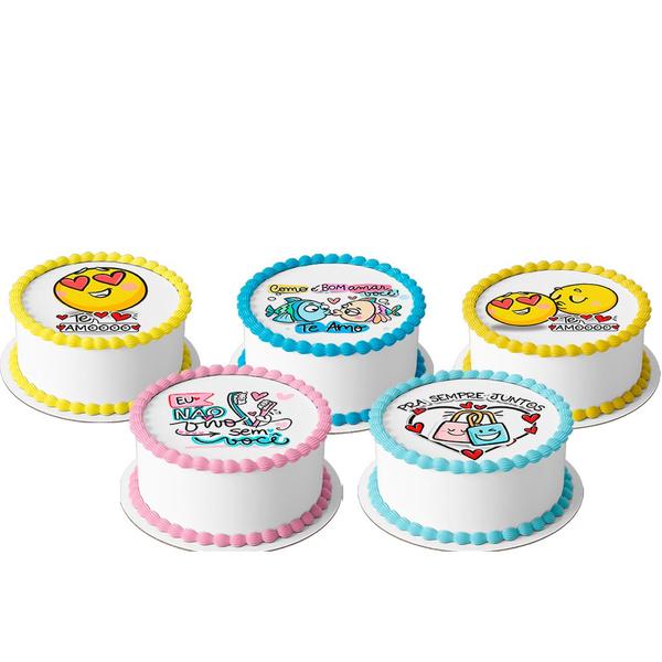 5 Papel Arroz comestível para mini bento cake Bolo 10 Cm Redondo festa comemoração surpresa amor feliz dia dos namorado - Catias Cakes Imagem de 5 Papel Arroz comestível para mini bento cake Bolo 10 Cm Redondo festa comemoração surpresa amor feliz dia dos namorado