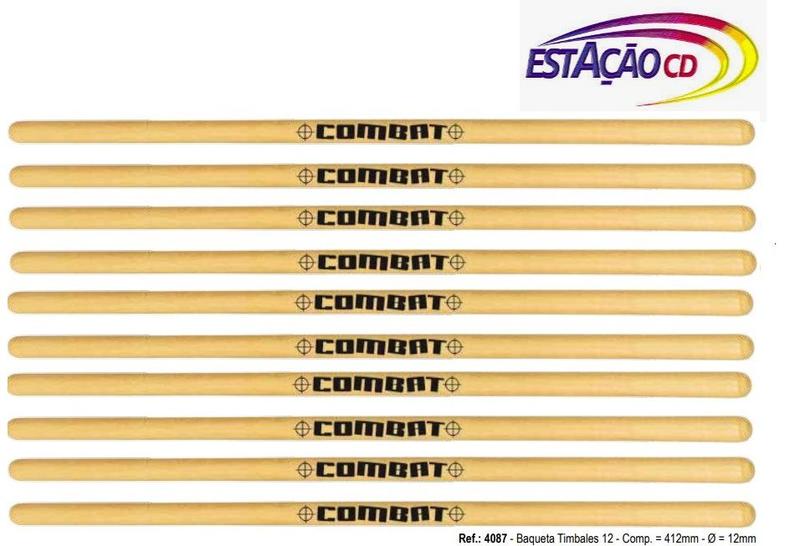 Imagem de 5 Pares Baquetas p/ Timbales 12mm Combat - Spanking 4087