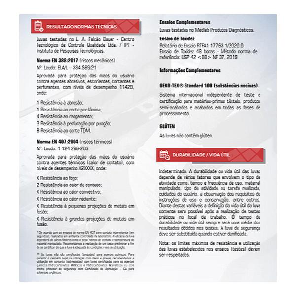 Imagem de 5 Pares Luva Alta Temperatura Maxitherm Da24202 Danny Até 250ºc