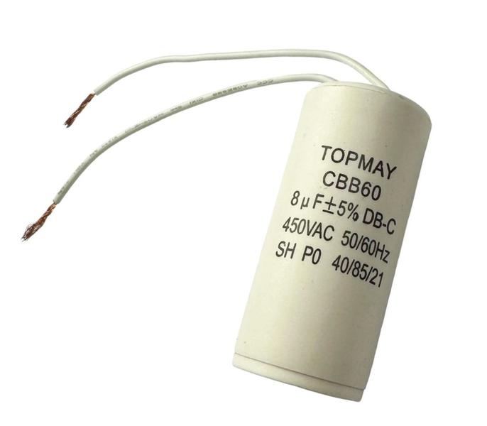 Imagem de 5 pçs - capacitor acv de partida 8uf x 450vac cbb60