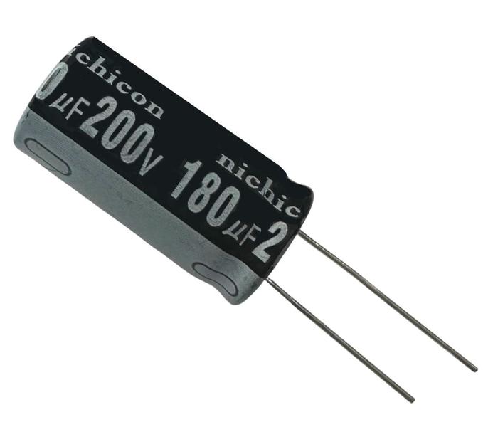 5 PÇS CAPACITOR ELETROLITICO 180X200V - 180UF X 200V 105º - NICHICON Imagem de 5 PÇS CAPACITOR ELETROLITICO 180X200V - 180UF X 200V 105º