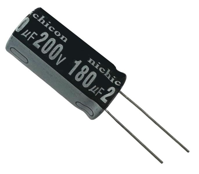 5 PÇS CAPACITOR ELETROLITICO 180X200V - 180UF X 200V 105º - NICHICON Imagem de 5 PÇS CAPACITOR ELETROLITICO 180X200V - 180UF X 200V 105º