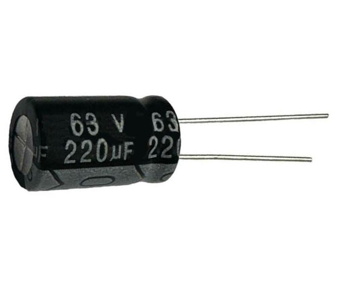 Imagem de 5 PÇS - CAPACITOR ELETROLITICO 220X63V - 220UF X 63V - 105º