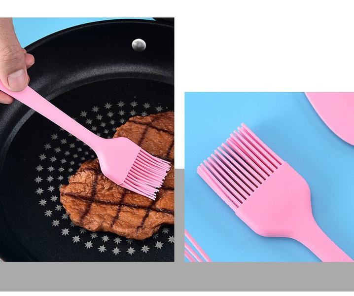 Imagem de 5 Pcs Utensílios De Cozinha Conjunto Panelas De Silicone Antiaderente Conjunto De Utensílios De Espátula Resistentes Ao 