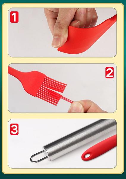 Imagem de 5 Pcs Utensílios De Cozinha Conjunto Panelas De Silicone Antiaderente Conjunto De Utensílios De Espátula Resistentes Ao 