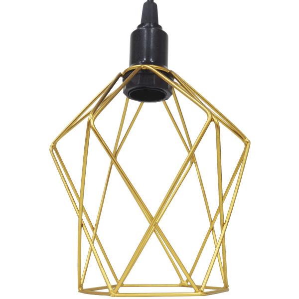 Imagem de 5 Pendentes Aramado Cálice P Luminária Lustre Teto Retrô Vintage Industrial Balcão Dourado