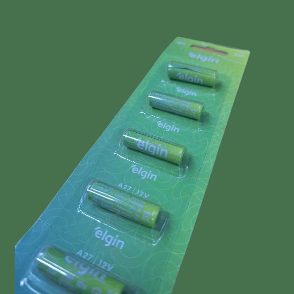5 Pilha Bateria 27A 12V Alcalina Elgin P/Portão Alarme Imagem de 5 Pilha Bateria 27A 12V Alcalina Elgin P/Portão Alarme