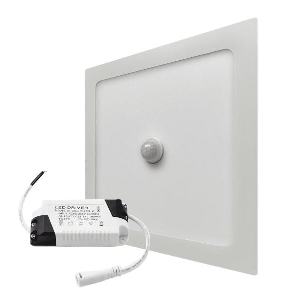 Imagem de 5 Plafon Luminaria Led Com Sensor Presença Embutir 18w 20x20