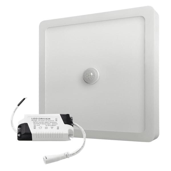 Imagem de 5 Plafon Luminaria Led Com Sensor Presença Sobrepor 18w 20cm