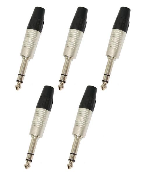 Imagem de 5 Plug Conector Rean Neutrik P10 Stereo Nickel RP3C