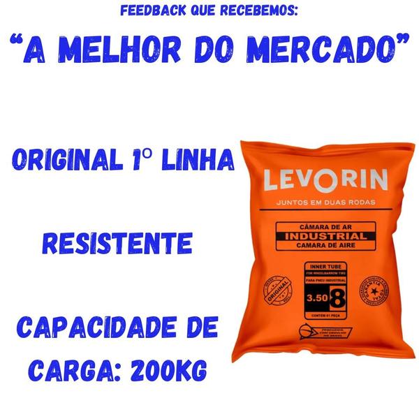 Imagem de 5 Pneu Para Carrinho De Mão 3,50x8 Levorin + 5 Câmara De Ar