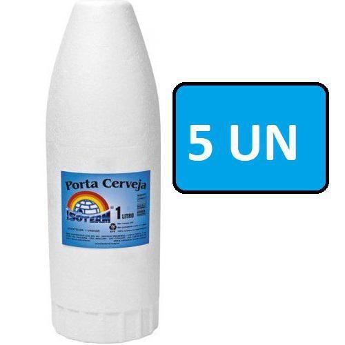 Imagem de 5 Porta Garrafa Isopor Camisinha Litrão Cerveja 1L - Isoterm