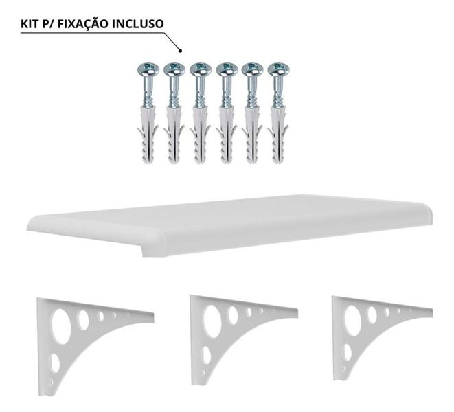 Imagem de 5 Prateleiras Plástica Pvc Com Suporte 60x20 Cm Astra Branco 25kg PM3S