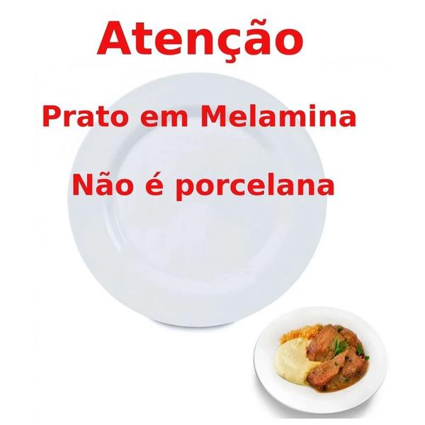 5 Pratos Fundos 25 Cm em Melamina / Plastico Branco Bestfer Imagem de 5 Pratos Fundos 25 Cm em Melamina / Plastico Branco Bestfer