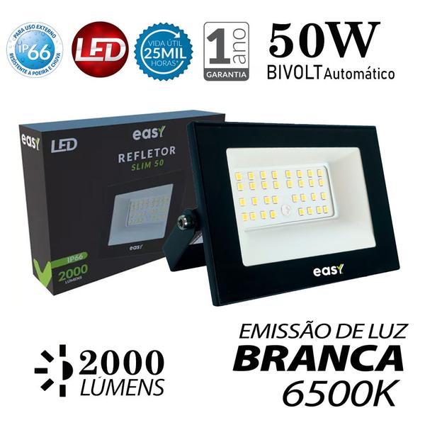 Imagem de 5 Refletor Led Easy 50W Luz Branco Frio 6500K Bivolt 127/220v