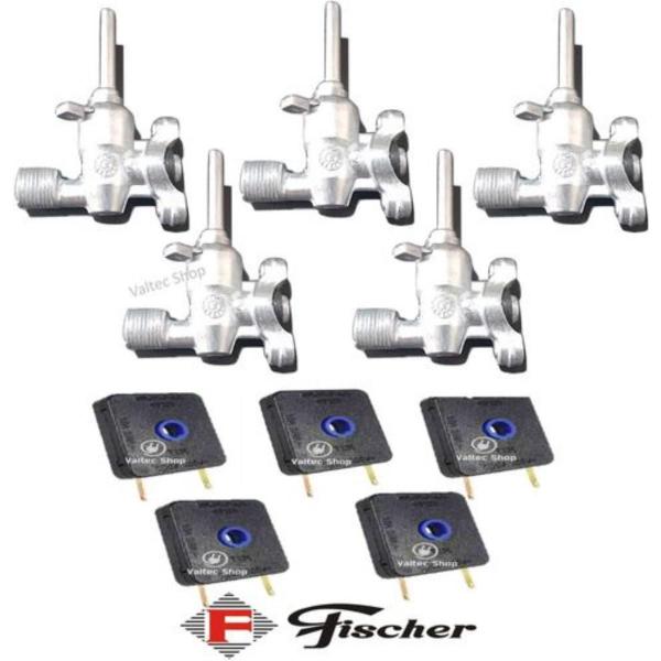 Imagem de 5 Registro Ramal + 5 Interruptor +5 Vedações Cooktop Fischer