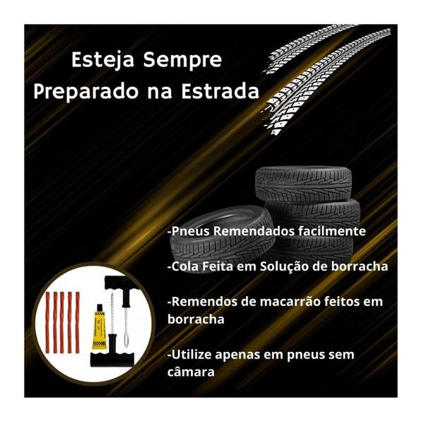 Imagem de 5 Remendo Macarrão Kit Reparo Pneus Durabilidade