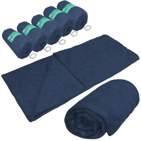 5 Sacos de Dormir Solteiro Camping Trilha Pesca Retiro Azul F.a. Colchoes - F.A. COLCHÕES Imagem de 5 Sacos de Dormir Solteiro Camping Trilha Pesca Retiro Azul F.a. Colchoes