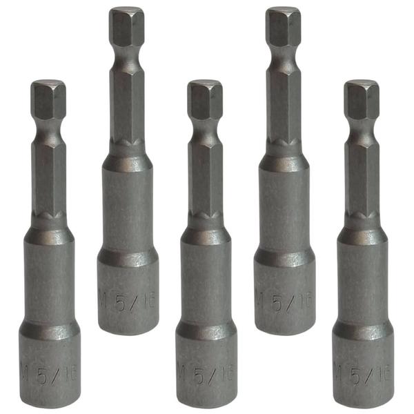 Imagem de 5 Soquetes Magnéticos 5/16 X 65mm Sextavado Profissional