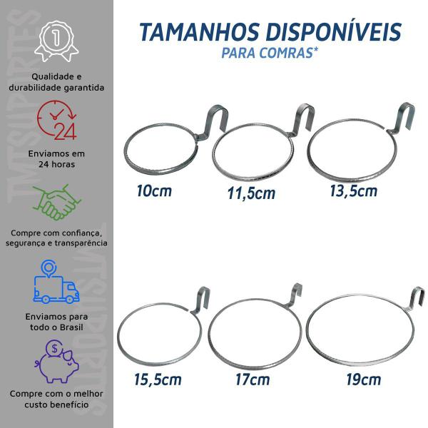 Imagem de 5 Suporte Argolas Anel Arco 15cm P/ Treliça, Pallet Sem Vaso