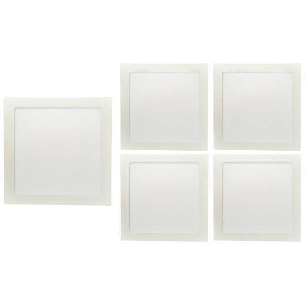 Imagem de 5 Und Painel Plafon Led 18w Quadrado Embutir Branco Frio