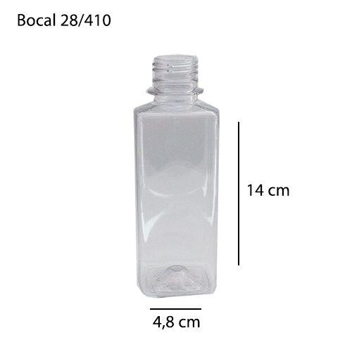 Imagem de 5 Unid Frasco Pet Quadrado 250ml 28/410 Cristal - (123)