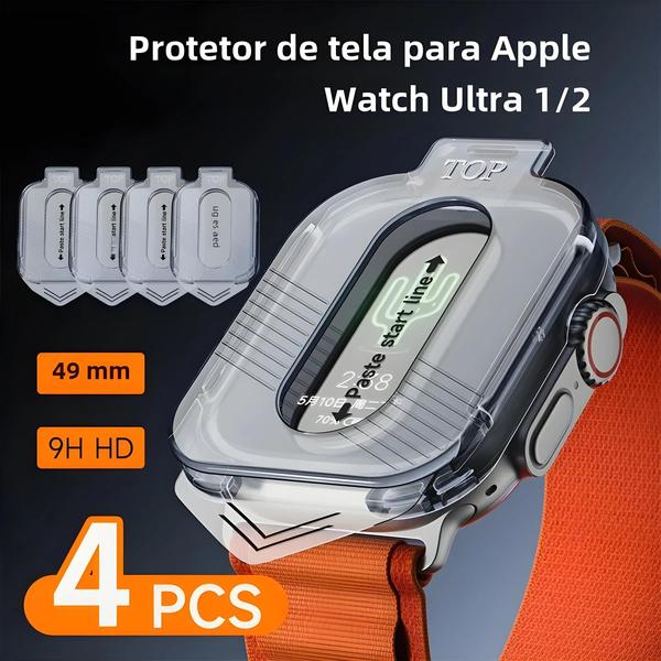 5 Unidades de Protetor de Tela de Vidro Temperado 9H para Apple Watch Ultra 2 (49mm) - Alta Definição Imagem de 5 Unidades de Protetor de Tela de Vidro Temperado 9H para Apple Watch Ultra 2 (49mm) - Alta Definição