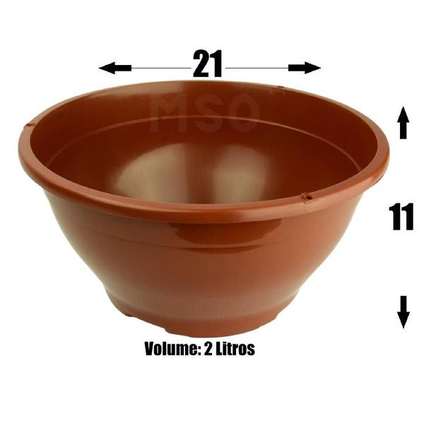 Imagem de 5 Vaso plastico Cuia 21 flores e plantas volume 2 Litros  Coloridas com hastes alça para pendurar ara cactos e suculentas