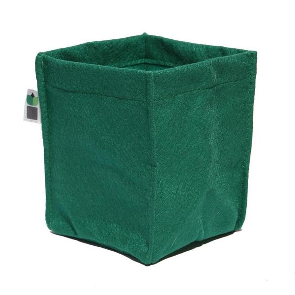 Imagem de 5 Vasos Plantas 2 Litros Feltro Decorativo Verde Bandeira