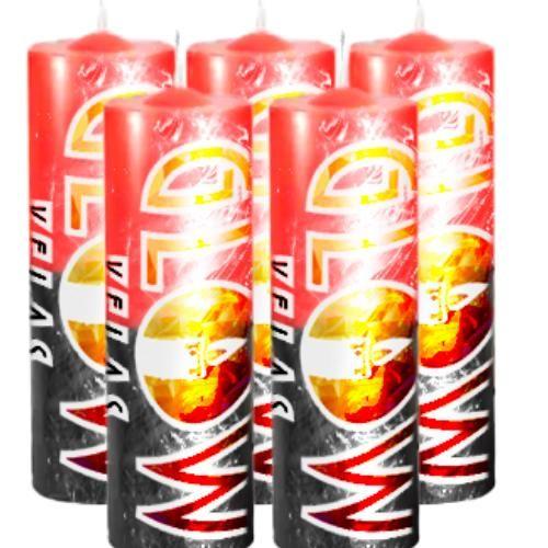 5 Velas De 7 Dias Vermelha e Preta 100% Parafina Pura 260g - GLOW VELAS Imagem de 5 Velas De 7 Dias Vermelha e Preta 100% Parafina Pura 260g