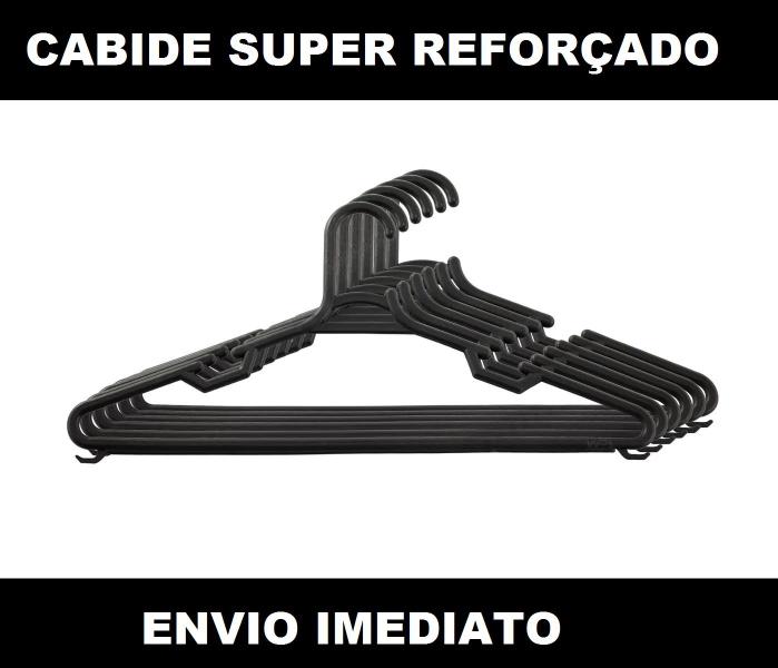 Imagem de 50 Cabides Preto reforcado adulto envio imediato