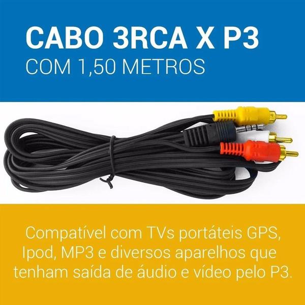 Imagem de 50 Cabos P2 P3 x 3Rca Av Auxiliar Adaptador Tv Box Audio Video Celular