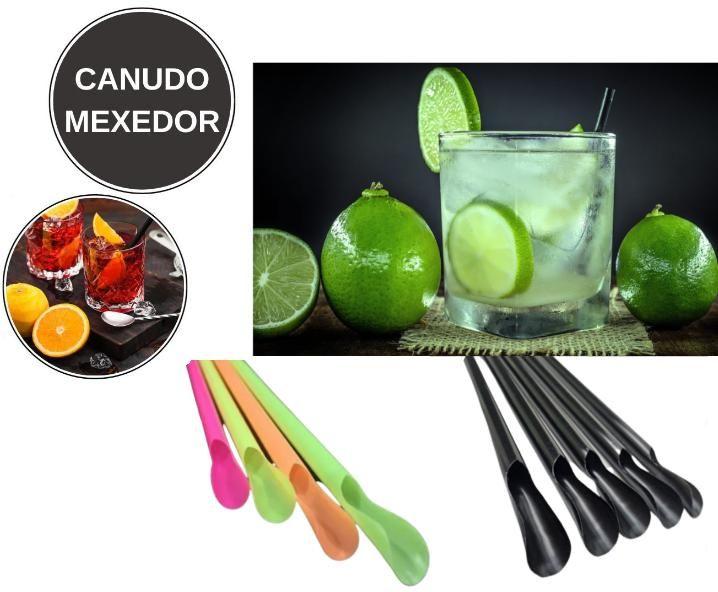 50 Canudos Mexedor Pazinha Drink Plástico 20 Cm NEON e Preto - K Magazine Store Imagem de 50 Canudos Mexedor Pazinha Drink Plástico 20 Cm NEON e Preto