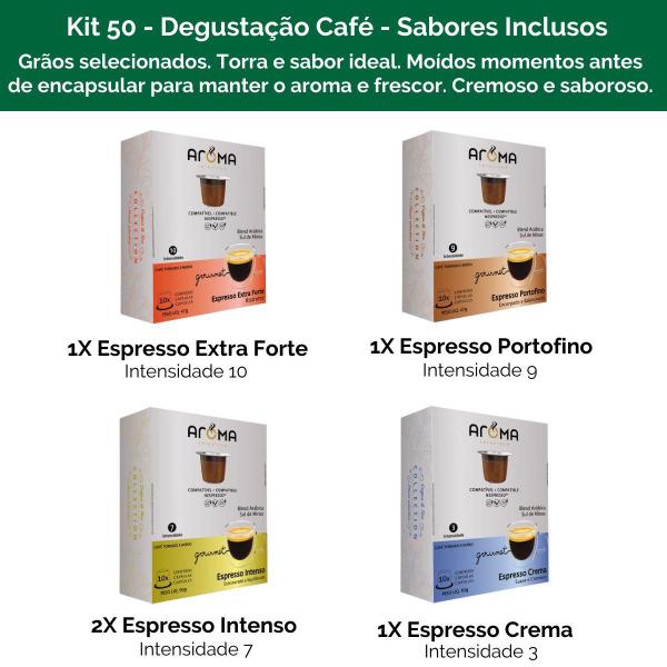Imagem de 50 Cápsulas Para Nespresso - Degustação Café - Cápsula Aroma