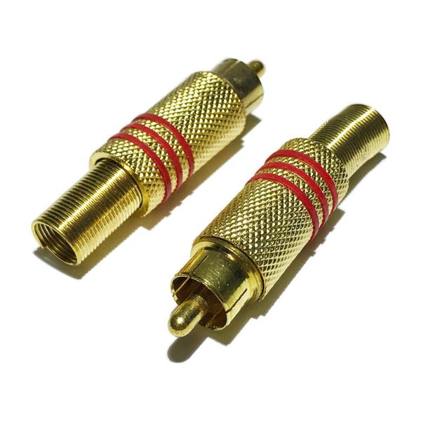 Imagem de 50 Conector Rca Plug Tipo Macho Dourado Com Mola Metal 50und