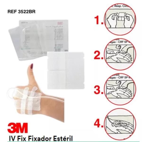 Imagem de 50 Curativo IV Fix Adesivo Fixador De Cateter 3M 5cm X 7,4cm