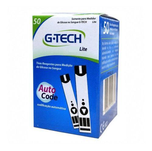 Imagem de 50 Fitas Tiras Reagentes G-tech Lite Glicemia