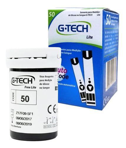 Imagem de 50 Fitas Tiras Reagentes G-tech Lite Glicemia