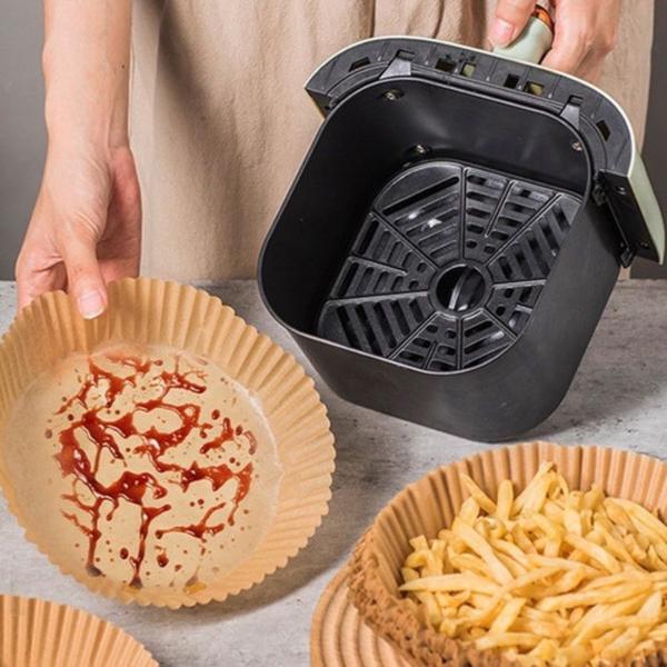 Imagem de 50 Forro Forma Papel Manteiga P/ Air Fryer Antiaderente Fora Gordura Forno